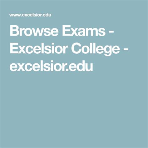 excelsior college uexcel exams
