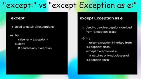 except vs except exception python
