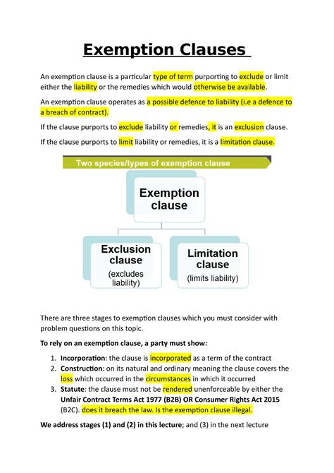 Exception Clause Example