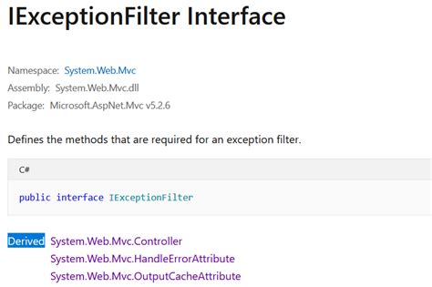 Exception Filter In Mvc Core