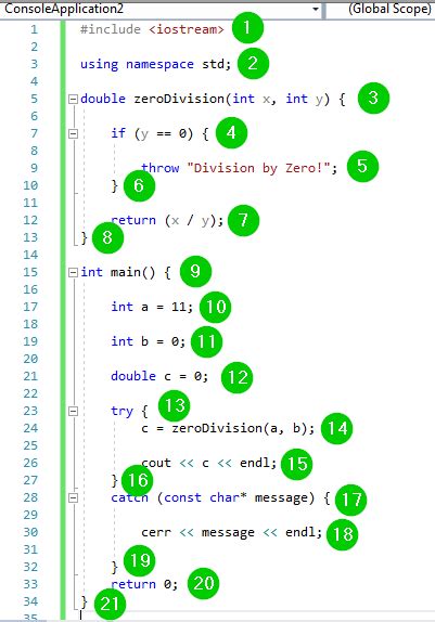 exception handling program in c