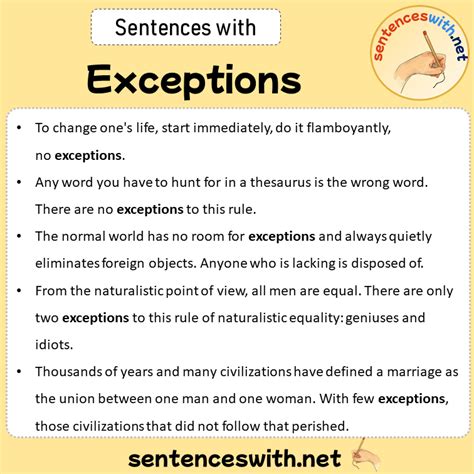 exception in english language