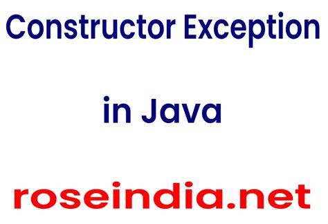 Exception In Java Constructor