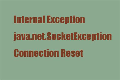 Exception Java.net.connectexception