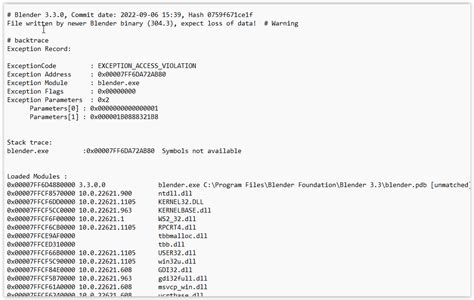 Exception_Access_Violation Blender