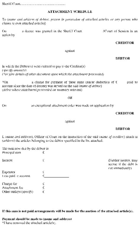 exceptional attachment order