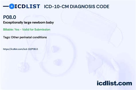 exceptionally large newborn baby icd 10 code
