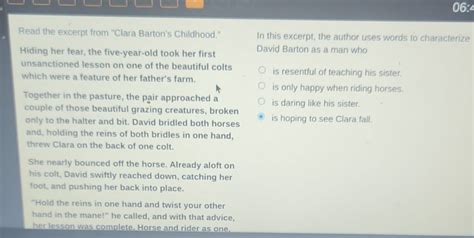 Lets See Excerpt From Clara Barton New