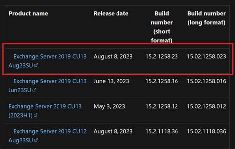 How to check current Exchange Server version MSB365
