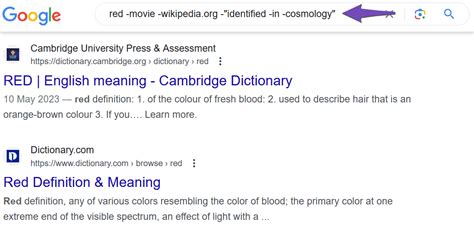 exclude items in google search