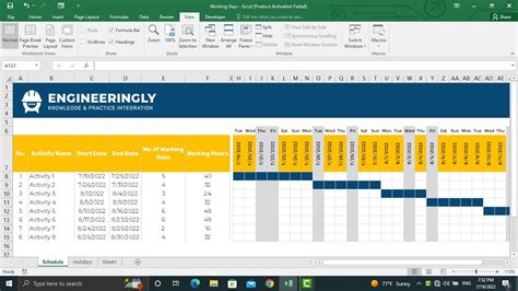 exclude weekends in excel chart
