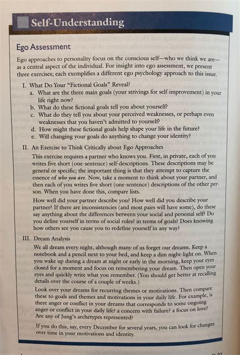 execute a Thorough ego - assessment