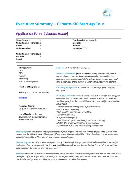 One Page Executive Summary Template Word In 2020 Executive pertaining