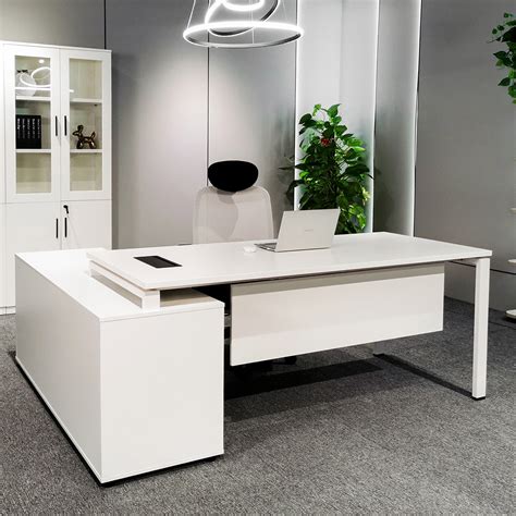 Executive Desk L Shape White
