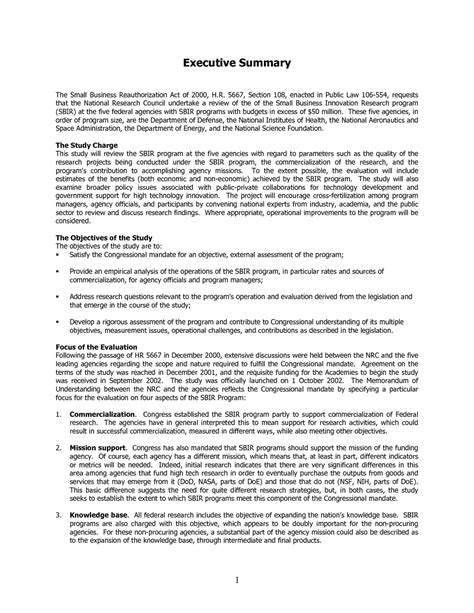 executive summary of case study example
