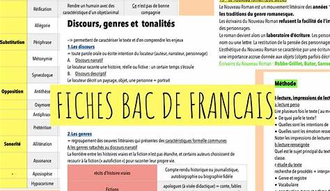 Exemple Fiche De Francais Bac Révision Français Oral