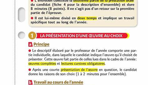 Exemple Fiche De Revision Bac Francais Oral D