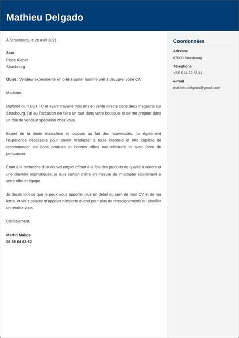 Cover Letter Example Exemple De Lettre De Motivation Gratuite Pour