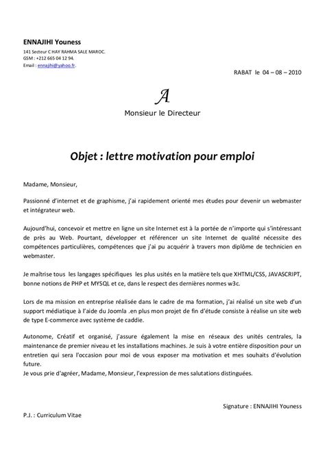 Exemples de Lettre de Motivation PDF Baccalauréat universitaire