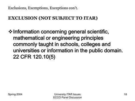 Exemptions and exceptions