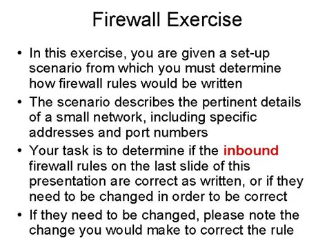 exercise a firewall