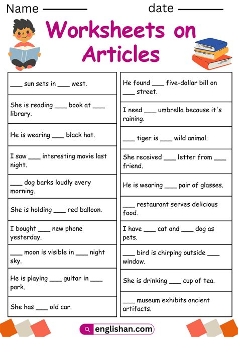 Exercises English Articles