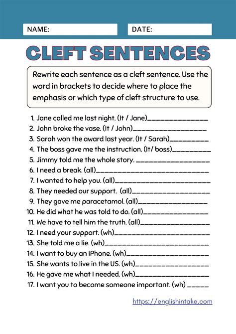 Exercises In A Sentence