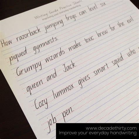exercises to improve cursive handwriting