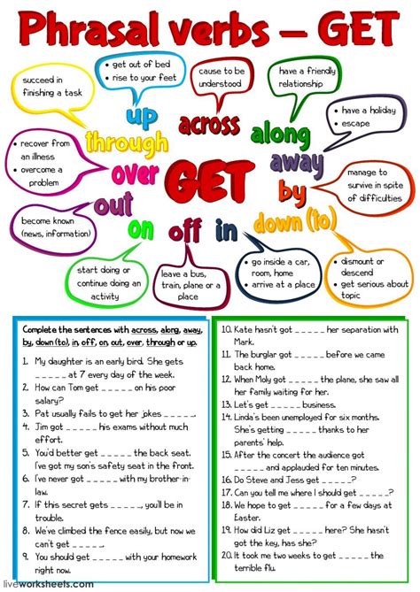 exercises with get phrasal verbs