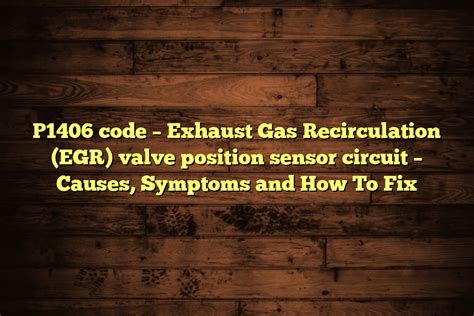 Exhaust Gas Recirculation Error Code
