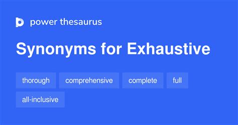 Exhaustive By Synonym