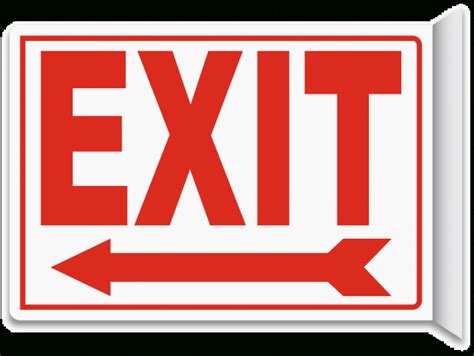 Exit Sign arrow left Templates at