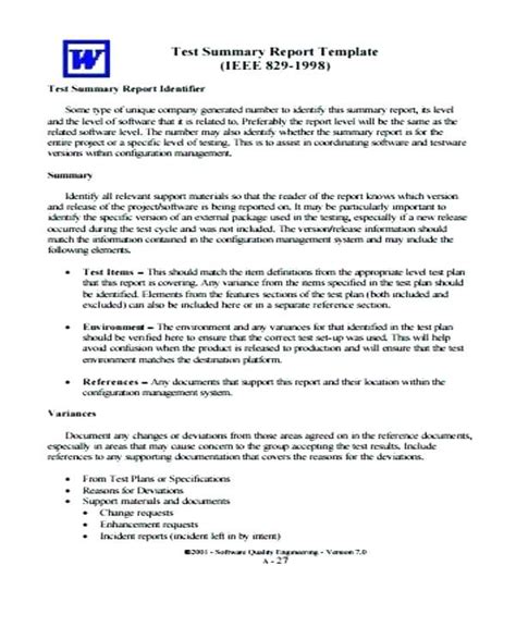 exit report example