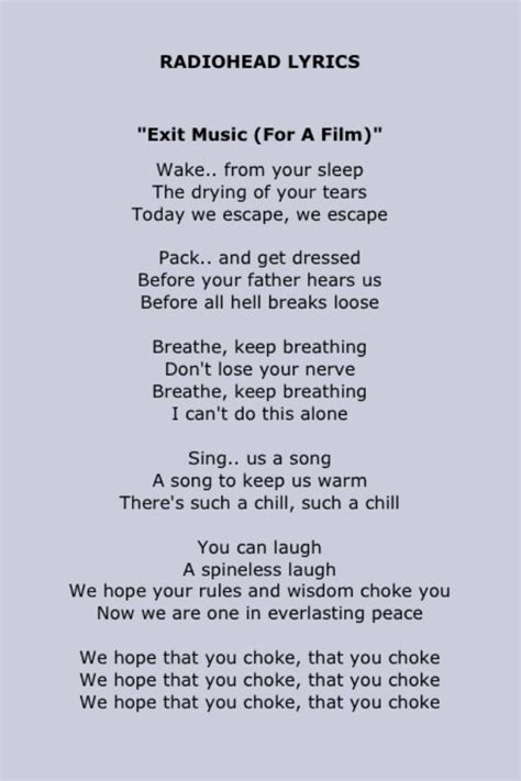 exit sign song lyrics
