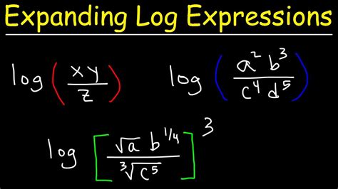 SOLVEDExpanding Logarithmic Expressions Use the