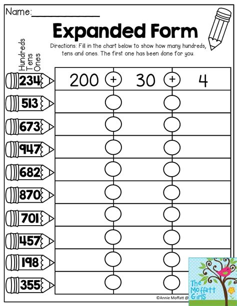 Expanded Form activity for 3