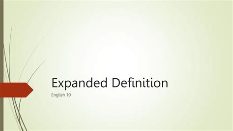 Expanded Definition Slideshare