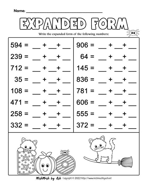 Expanded Form Pizza Method Math Worksheet