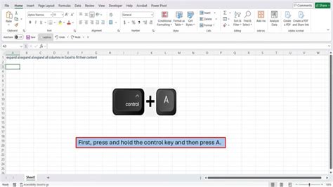 Expanding Columns In Excel Shortcut