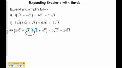 Expanding Surds Examples