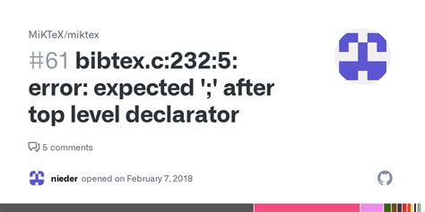 expect after top level declarator