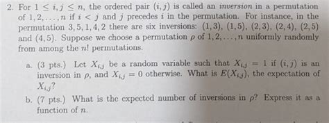 Expected Number Of Inversions