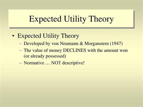 expected utility theory psychology