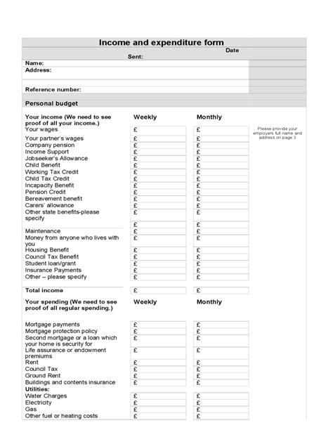 expenditure form