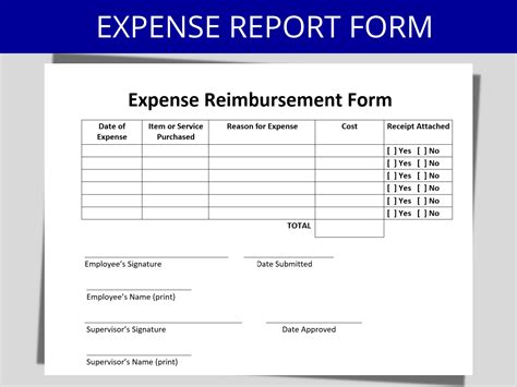 expense reimbursement request form template