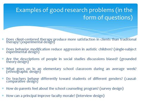 experimental research problem example for students