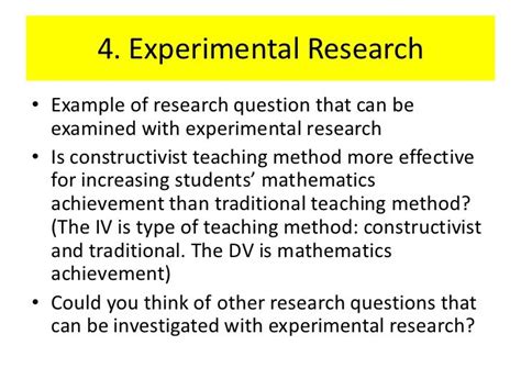 experimental research questions examples for students