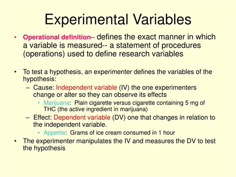 experimental variable definition