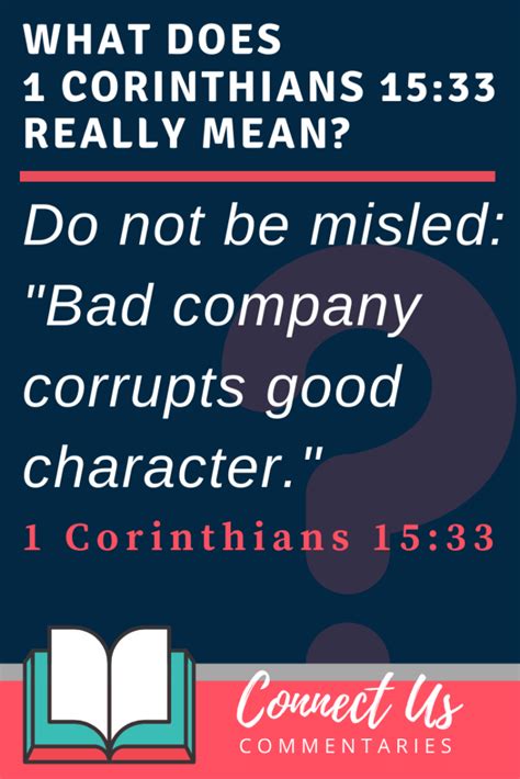 explain 1 corinthians 15:33