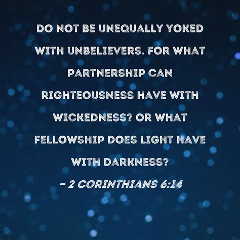 explain 2 corinthians 6:14